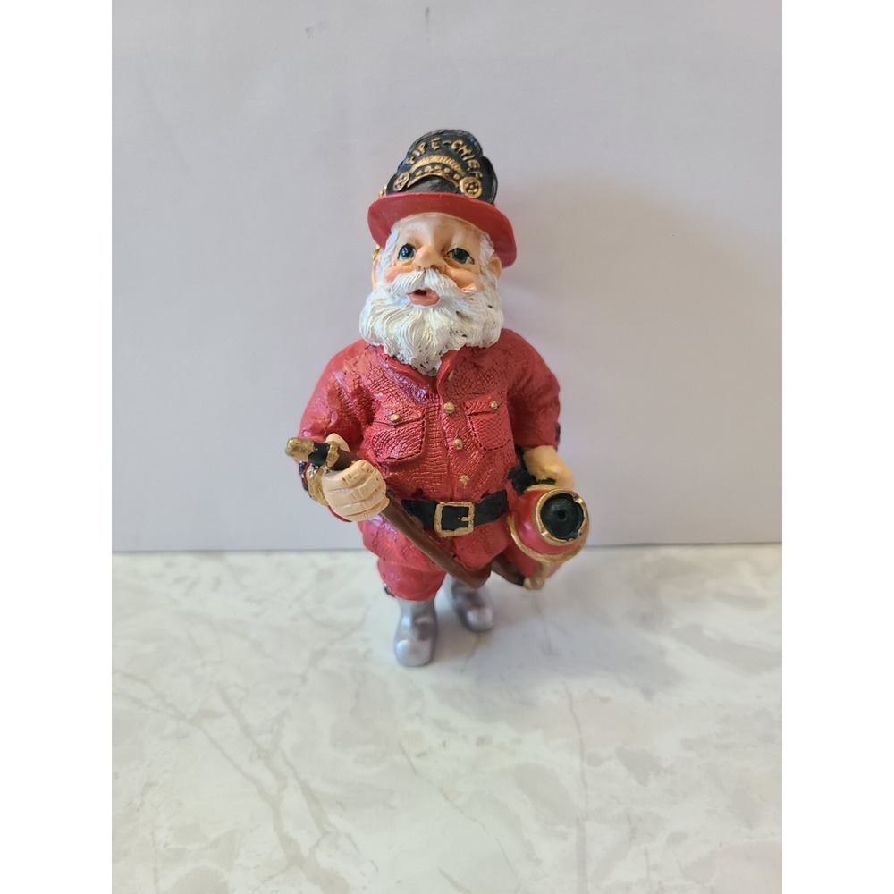 Fireman Santa Gnome By Kurt Adler Figurine With Fire Extinguisher